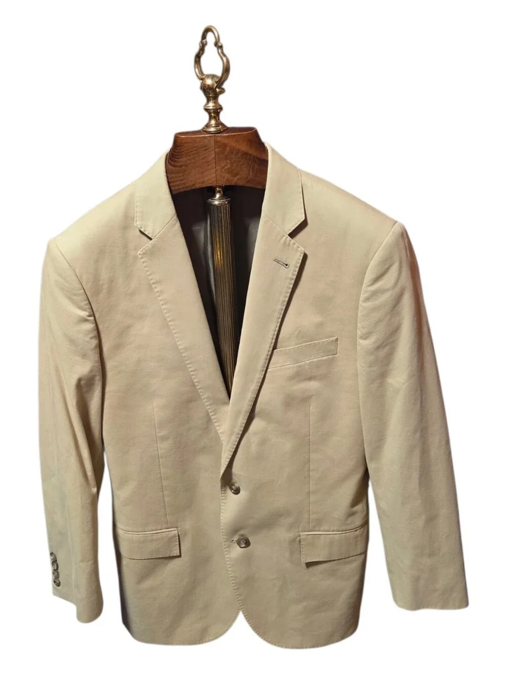 J.Crew Larusmiani Ludlow Khaki Tan Cotton Blazer Sport Coat Size 40R